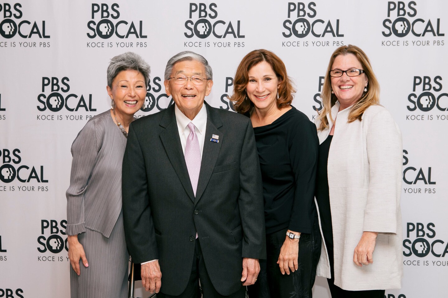 Co-producer Debra Nakatomi, former U.S Secretary of Transportation Secretary Norman Y. Mineta, Award-winning journalist and former KCET News Anchor Val Zavala and President and CEO of the Japanese American National Museum Ann Burroughs