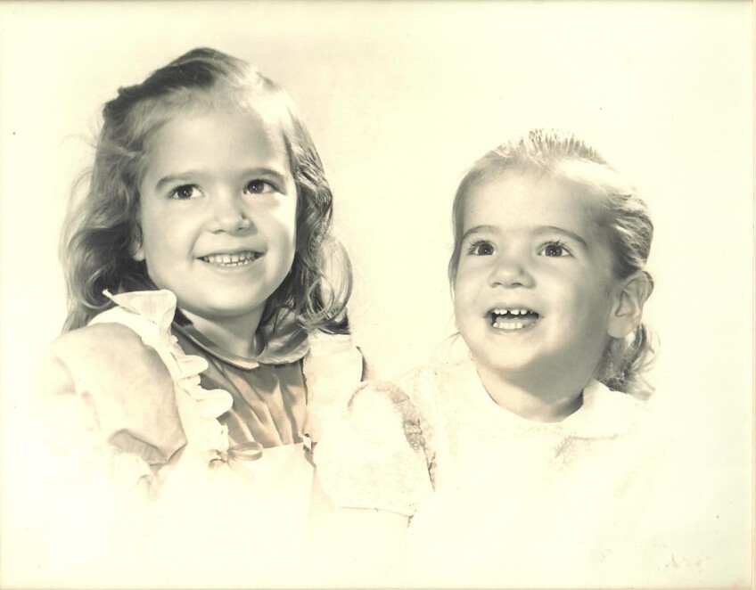 Sharman Apt Russell and her sister, Lorrie in 1956. | Courtesy of Sharman Apt Russell