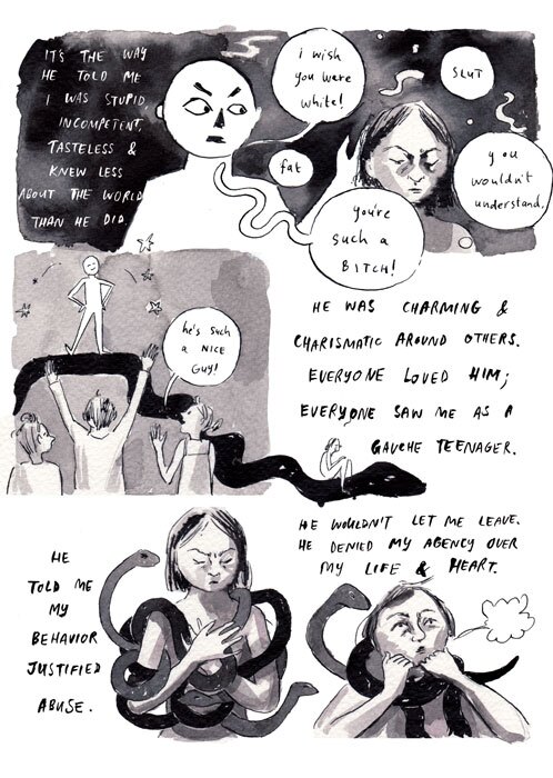 Destroy Every Thing You Touch (page 3) | Rachel Ang, excerpt from “Drawing Power: Women's Stories of Sexual Violence, Harassment, and Survival,” edited by Diane Noomin © Abrams ComicArts, 2019