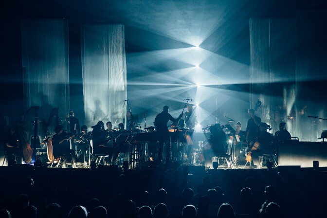 Echo Society's "V" performed at the Theatre at Ace Hotel on August 31. Full ensemble directed by Joe Trapanese.