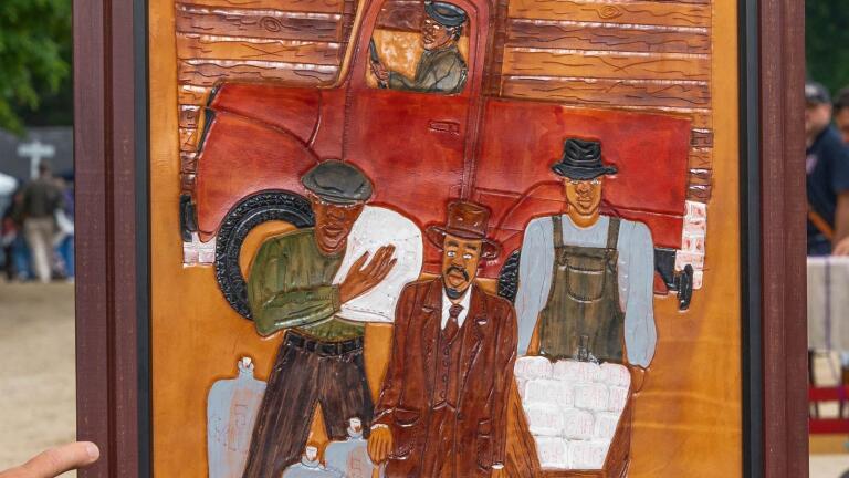 Appraisal: Winfred Rembert 'Moonshiners' Painting, ca. 2001