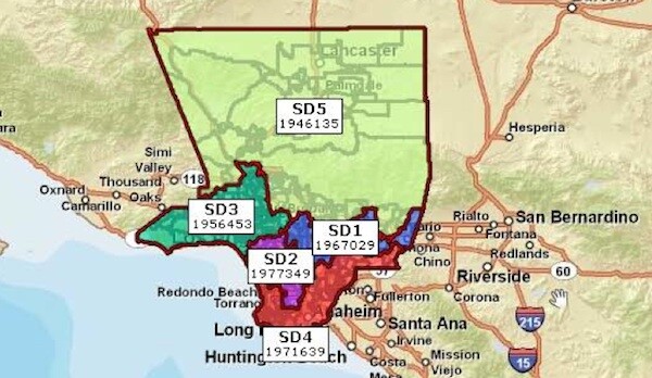 A New Redistricting Plan For Los Angeles County Kcet Los Angeles County Borders Map