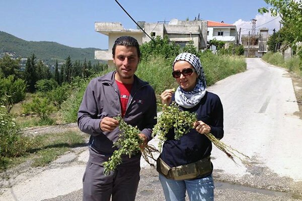 Zaina Erhaim and colleague on a picnic.
