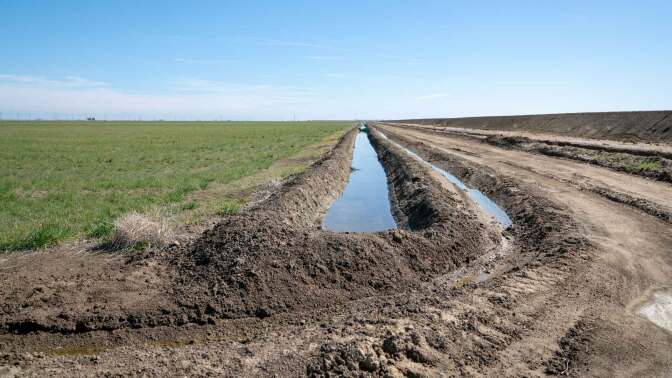 Canal along agricultural field near Los Baños, California. | Carla Pineda