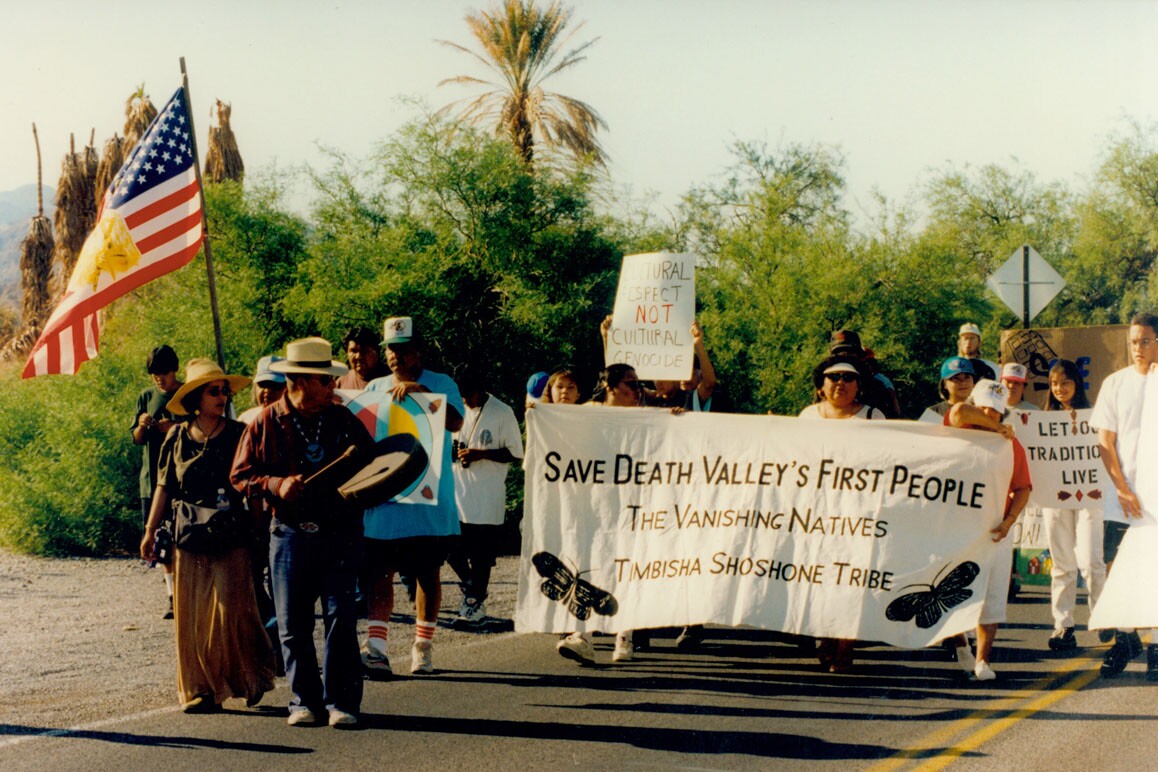 Demonstration for Timbisha Shoshone homeland restoration,