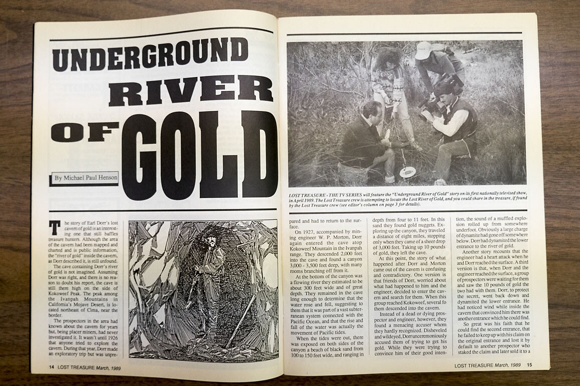 Lost Treasures 1989 "Underground River of Gold" is one of many treasure hunting articles peddling the infamous Dorr legend. | Photo: Kim Stringfellow
