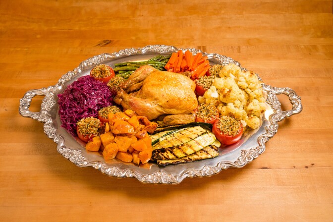herb roasted chicken for poulet jardin