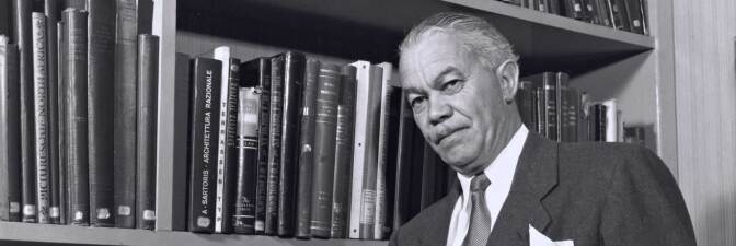 Paul R. Williams in a library | J. Paul Getty Trust. Getty Research Institute, Los Angeles