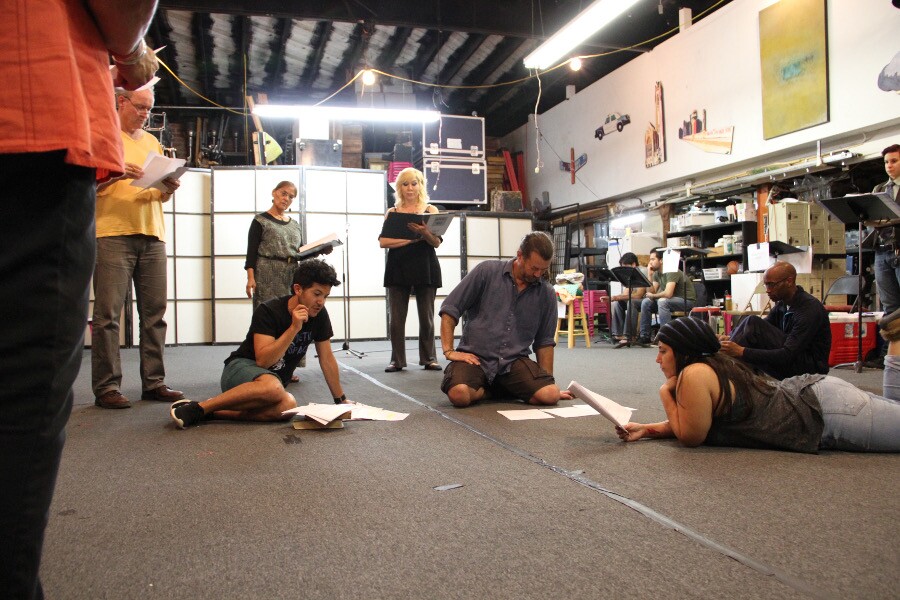 "Urban Rez" play rehearsal