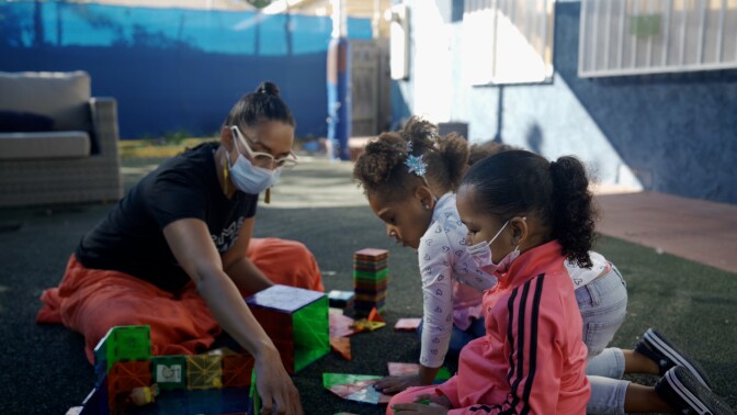 L.A. educator and PBS Early Learning Champion Charisse Sims works with children