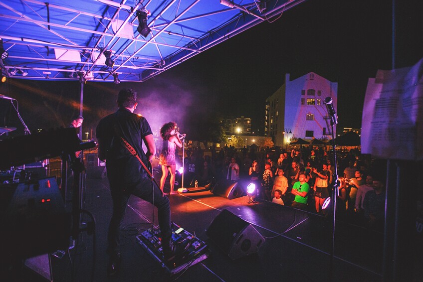 Jasmine Safaeian performing at the 2016 Open Arts & Music Festival