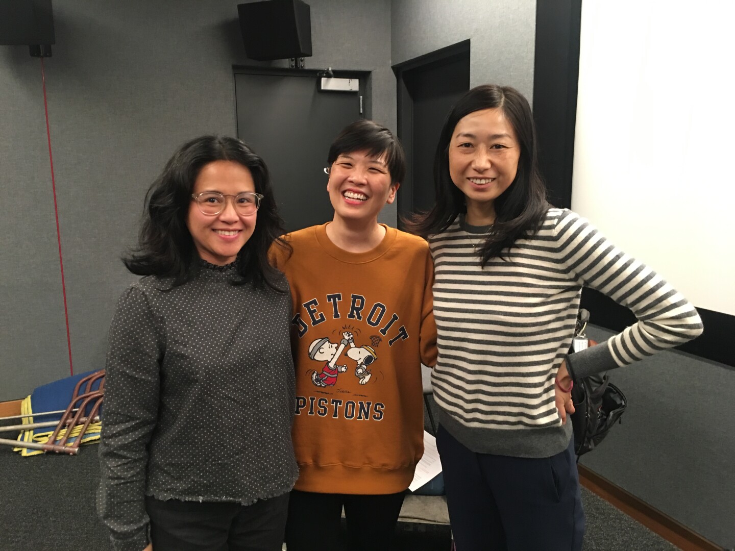 "City of Ghosts" series creator Elizabeth Ito with Isa Fabro (left) and Kuniko Yagi (right).