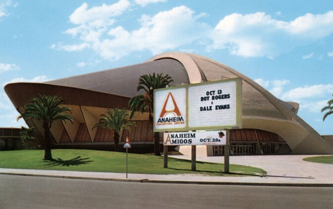 An early color photo of the arena. Courtesy of the Orange County Archives.